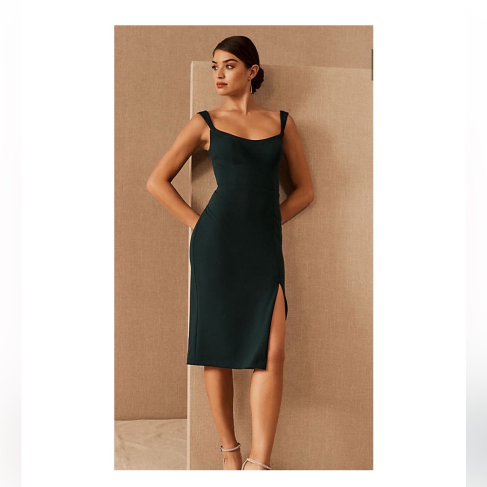 ANTHROPOLOGIE BHLDN ANA CREPE DRESS GREEN 16 NWT